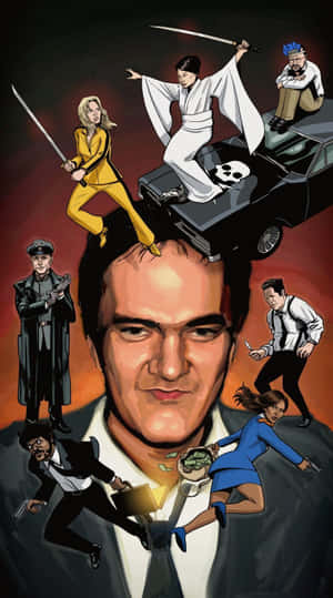 Quentin Tarantino Iconic Characters Artwork Wallpaper