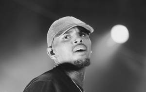R&b Chris Brown In Grayscale Wallpaper