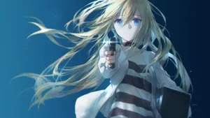 Rachel Angels Of Death With Gun Wallpaper