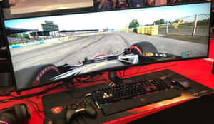 Racing Simulation Setup M S I Monitor Wallpaper