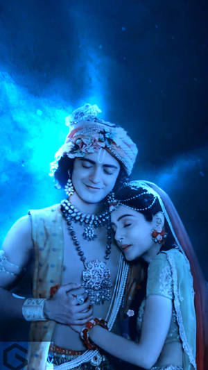 Radha Krishna Serial Blue Light Wallpaper