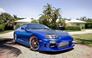Radiant Blue Toyota Supra Wallpaper