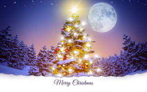 Radiant Christmas Desktop Tree Wallpaper