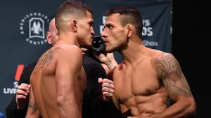 Rafael Dos Anjos And Anthony Pettis Staredown Wallpaper