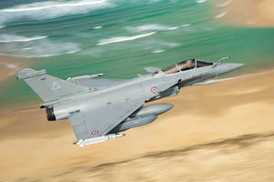 Rafale Fighter Jet On Desert Wallpaper