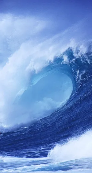 Raging Blue Waves Ios 7 Wallpaper
