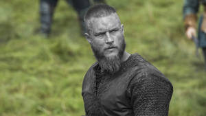 Ragnar Lothbrok 4k Monochrome Aesthetic On Grass Wallpaper