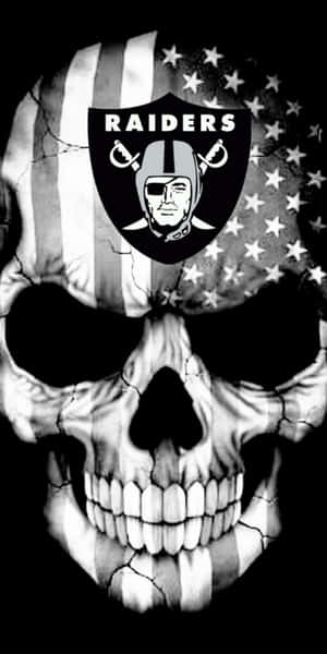 Raiders Logo With Usa Flag On Skull Wallpaper