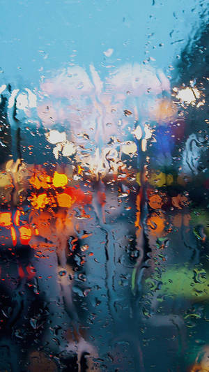 Rain On Window Glass Iphone Wallpaper