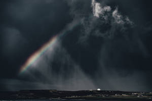 Rainbow After Storm In Scotland Wallpaper