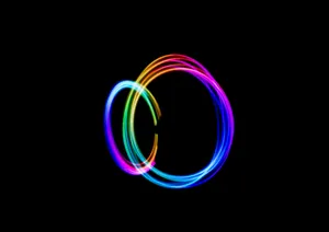 Rainbow Circles On Black Background Wallpaper