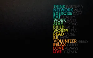 Rainbow Colored Font Motivational Desktop Wallpaper