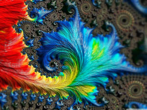 Rainbow Fishtail Fractal Pattern Wallpaper