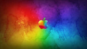 Rainbow Gradient Cool Mac Logo Wallpaper