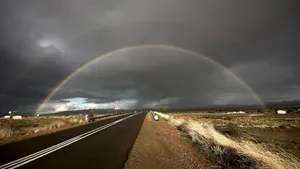 Rainbow In Road Wallpaper