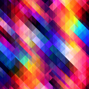 Rainbow Mosaic Striped Cube Art Wallpaper