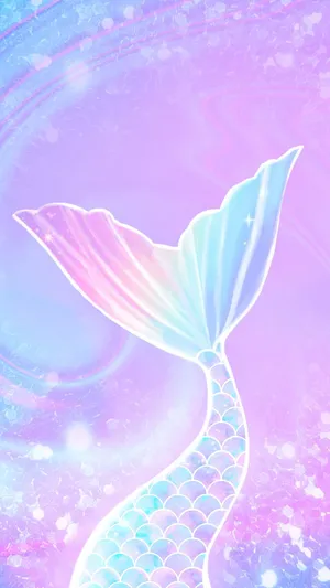 Rainbow Pastel Color Mermaid Tail Wallpaper