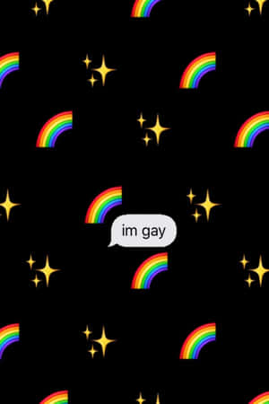 Rainbow Rainbows And Stars On Black Background Wallpaper