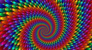 Rainbow Spiral Optical Art Wallpaper