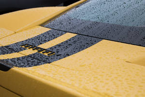 Raindrops Yellow Ferrari Wallpaper