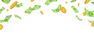 Raining Money Illustration Wallpaper