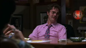 Rainn Wilson Smiles Brightly While Looking Toward The Camera Wallpaper