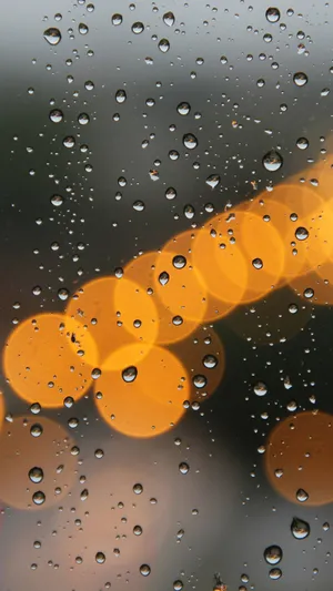 Rainy Bokeh Orange Aesthetic Phone Wallpaper