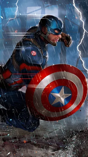 Rainy Captain America Iphone Wallpaper