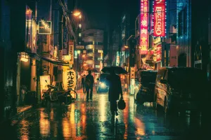 Rainy Night In Tokyo Wallpaper