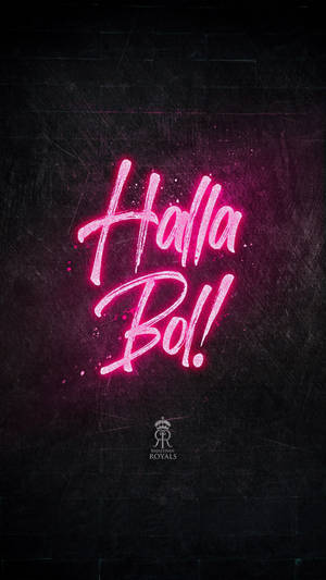 Rajasthan Royals Halla Bol! Neon Wallpaper