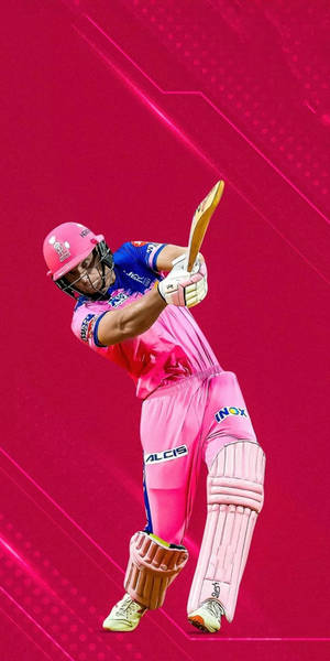 Rajasthan Royals Pink Batting Wallpaper