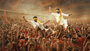 Ram Charan Hd Carried By Crowd Wallpaper