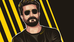 Ram Charan Hd Sleek Black Vector Art Wallpaper