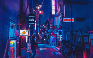 Random Person In An Alley In Japan Wallpaper