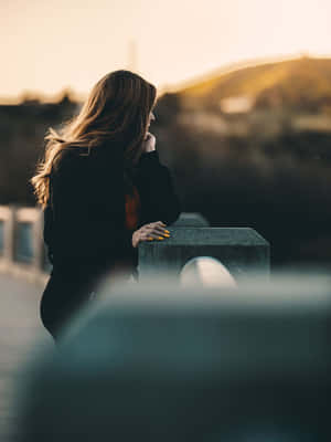Random Person On A Bridge Wallpaper