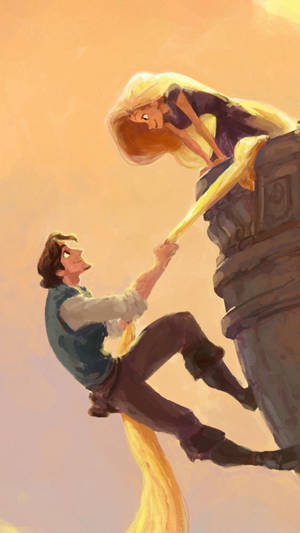 Rapunzel Golden Hair Disney Phone Wallpaper