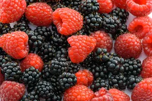 Raspberry And Blackberry Fruits In Yogurt Wallpaper