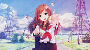 Reaching Out Anime Girl Wallpaper