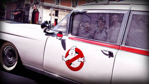 Ready To Take On The Scary Ghosts And Ghouls: The Classic Ghostbusters Ecto-mobile! Wallpaper