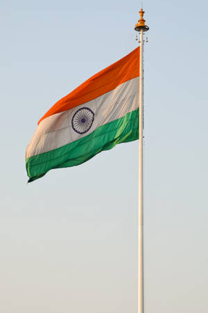 Real Indian Flag Hd In A Pole Wallpaper