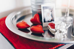 Really Cool Love 3d Hearts On Tray Wallpaper