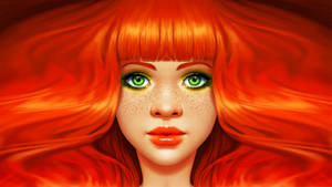 Really Cool Red-haired Beauty Wallpaper