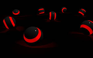 Red And Black 3d Spheres Wallpaper
