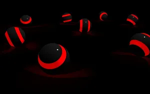 Red And Black 3d Spheres Wallpaper