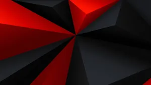Red And Black Abstract With Platonic Solids Wallpaper