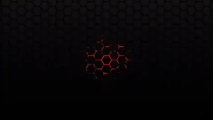 Red And Black Hexagonal Cell Wallpaper