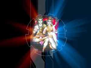 Red And Blue Shankar Bhagwan Wallpaper