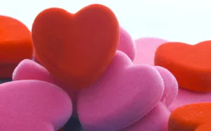Red And Pink Heart Foams Wallpaper