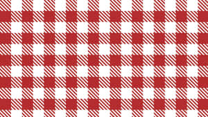 Red And White Gingham Pattern Wallpaper