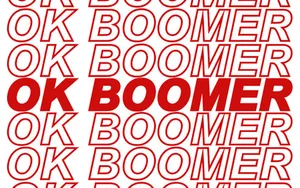 Red And White Okay Boomer Wallpaper